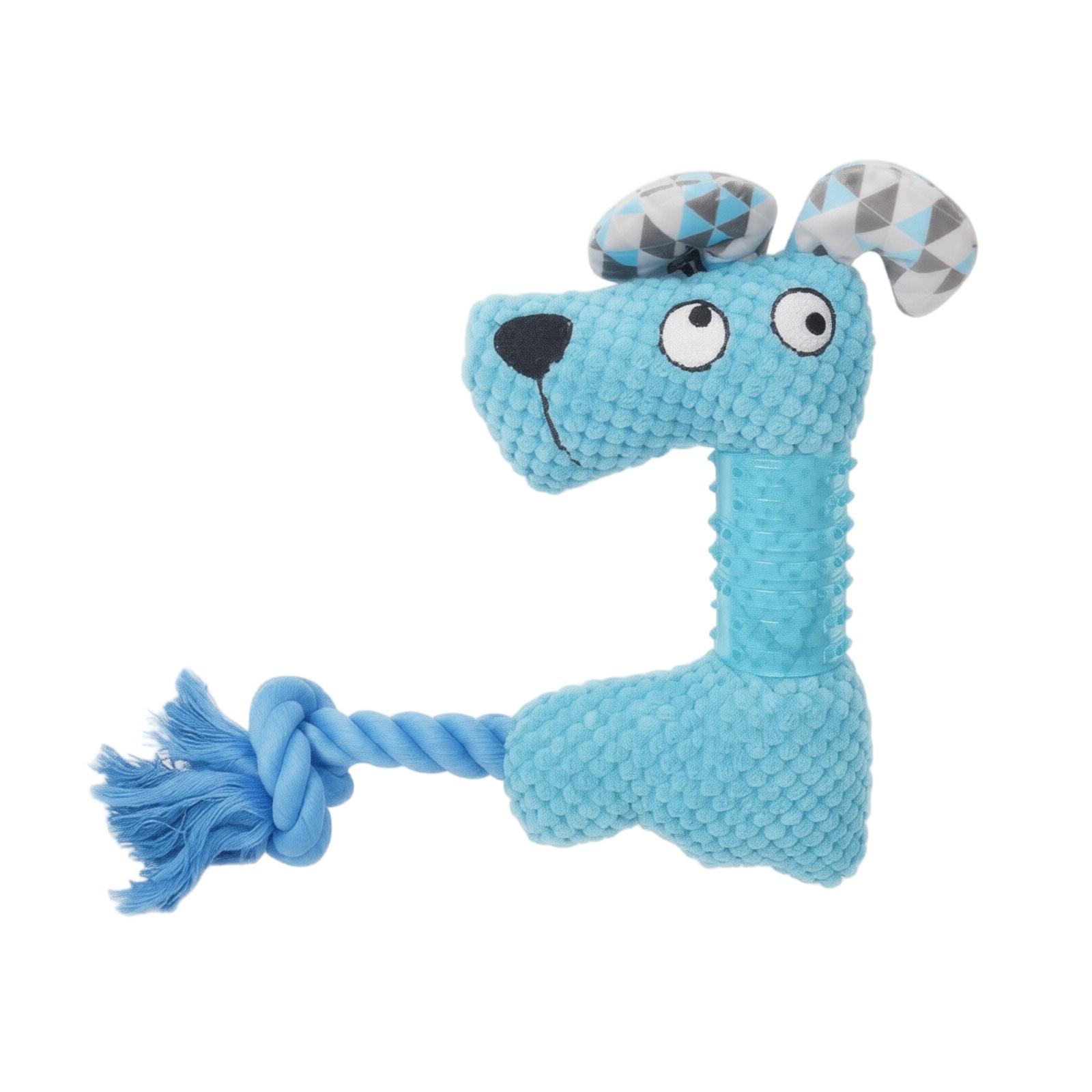 Cartoon Animal Shaped Durable Cotton Rope Chew Toy for Pets Interactive Sound Plush Teething Toy for Dogs and Puppies One Size