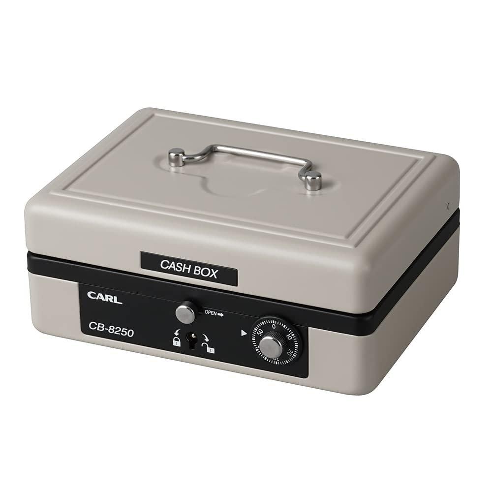 CARL Cash Box A6, Grey, Coin & Note Storage with Double Lock System