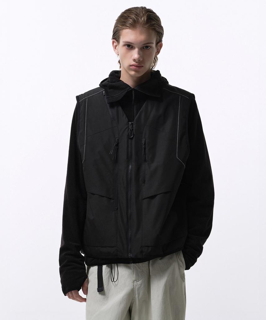 Musinsa Standard [City Leisure] Stitch V-Neck Padded Vest [Black]