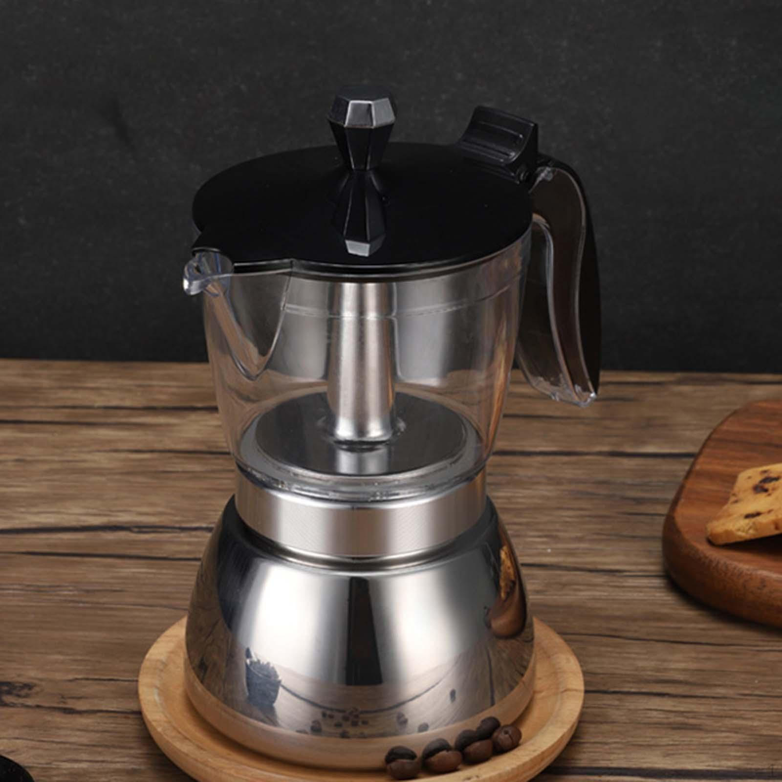 Кофеварка Кофеварка Мока Антискользящая Ручка Легко Чистить Нержавеющая Сталь Плита Эспрессо для 280mL