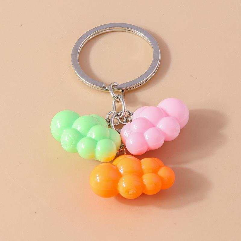 Cute Resin Canday Colors Cloud Keychain for Women Girls Rainbow Keyring Pendants Handbag Decor DIY Jewelry Accessories