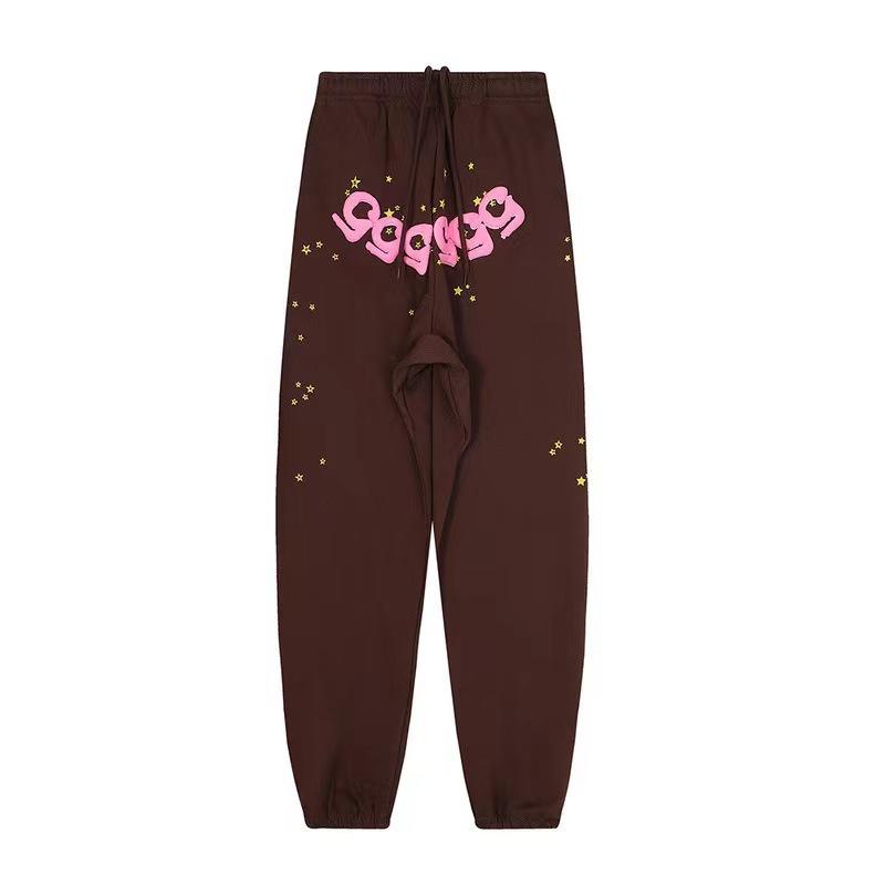 Unisex Loose Fit Two Piece Tracksuit Long Sleeve Hoodie Elastic Waist Sweatpants Spider Rhinestone Print Streetwear Matching Outfit Set