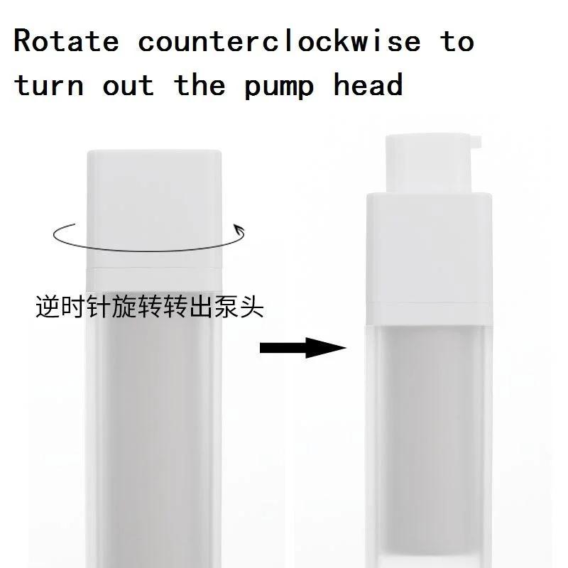 1Pc 15/30/50ml Square Vacuum Bottle Press Lotion Empty Liquid Foundation Makeup Portable Lady Cosmetic Container