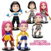 6cs/set- Q Version -KPop Demon Hunters Superstar Rumi Mira Zoe Acrylic PVC Action Figure Toy Anime Figurine Doll For Fans Gift