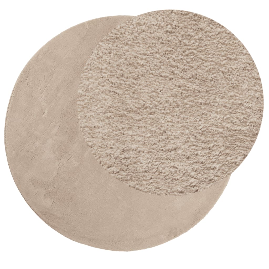 HUARTE Rug Short Pile Soft and Washable Beige Ø 80 Cm