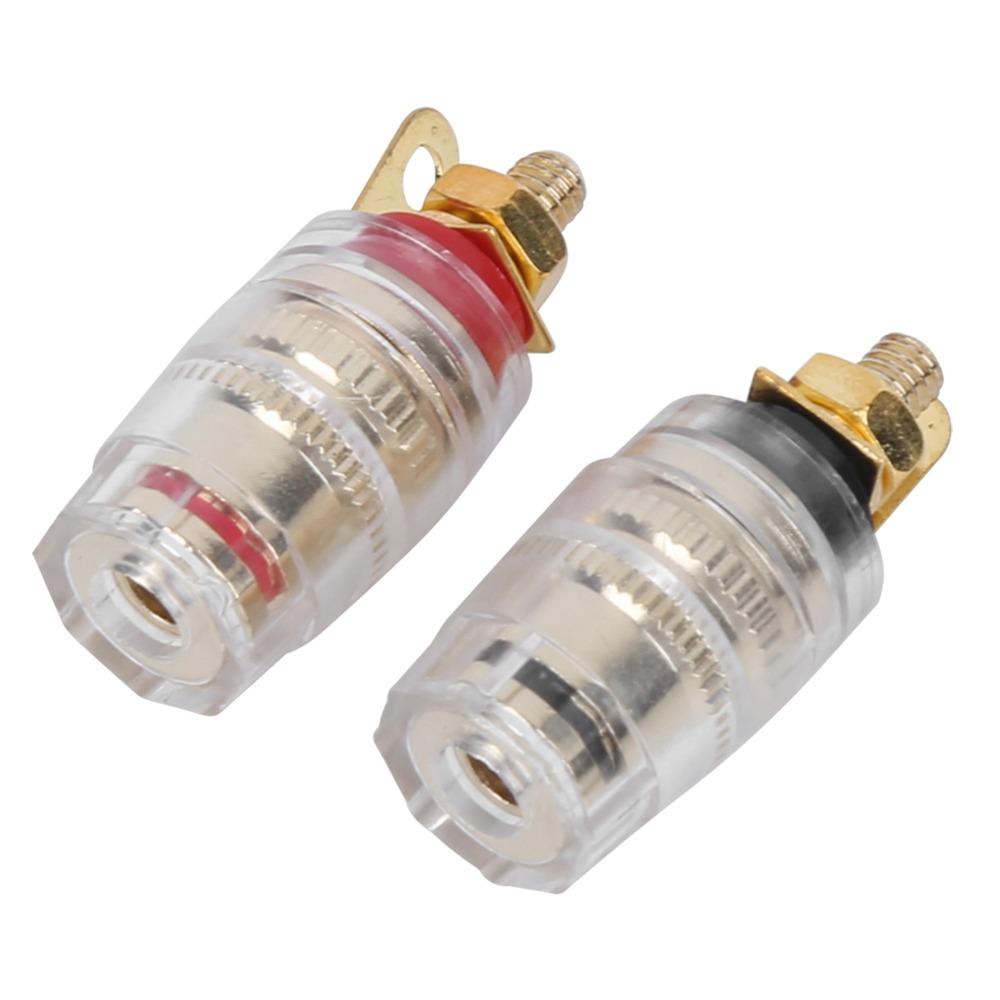 10Pcs Black and Red Terminal Binding Post M4*33mm Amplifier Terminal  Audio Equipment