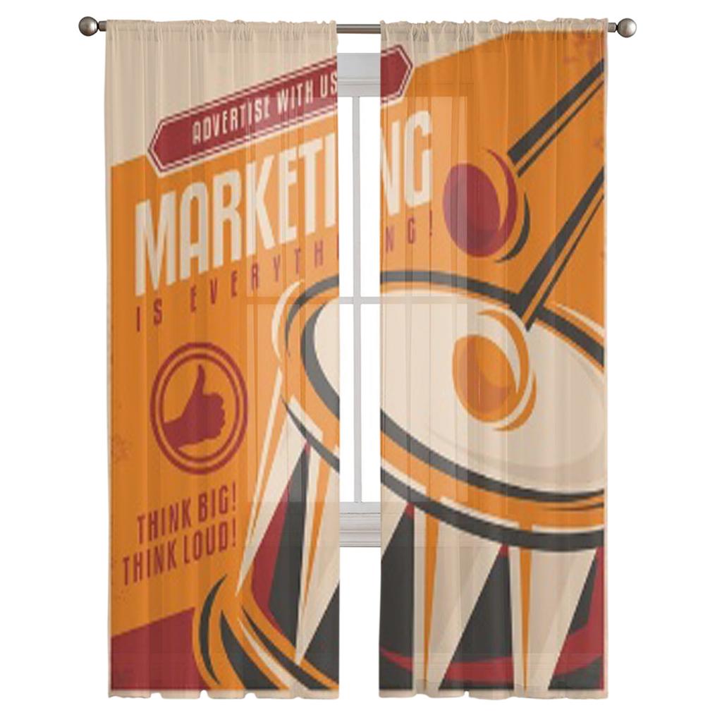 Reklam Och Marknadsföring Kreativ Konceptdesign Tyll Skira Gardiner för Vardagsrum Kök Dekoration Voile Organza Gardiner