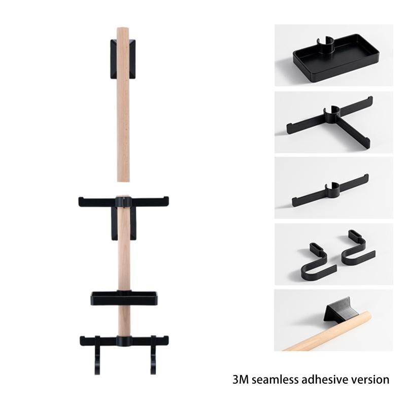 

1 Набор Органайзер-Дисплей для Очков и Велокомпьютера Настольный Настенный Крепеж Велосипедное Снаряжение Деревянная Полка из Бука Держатель для Шлема Adhesive MountingBK