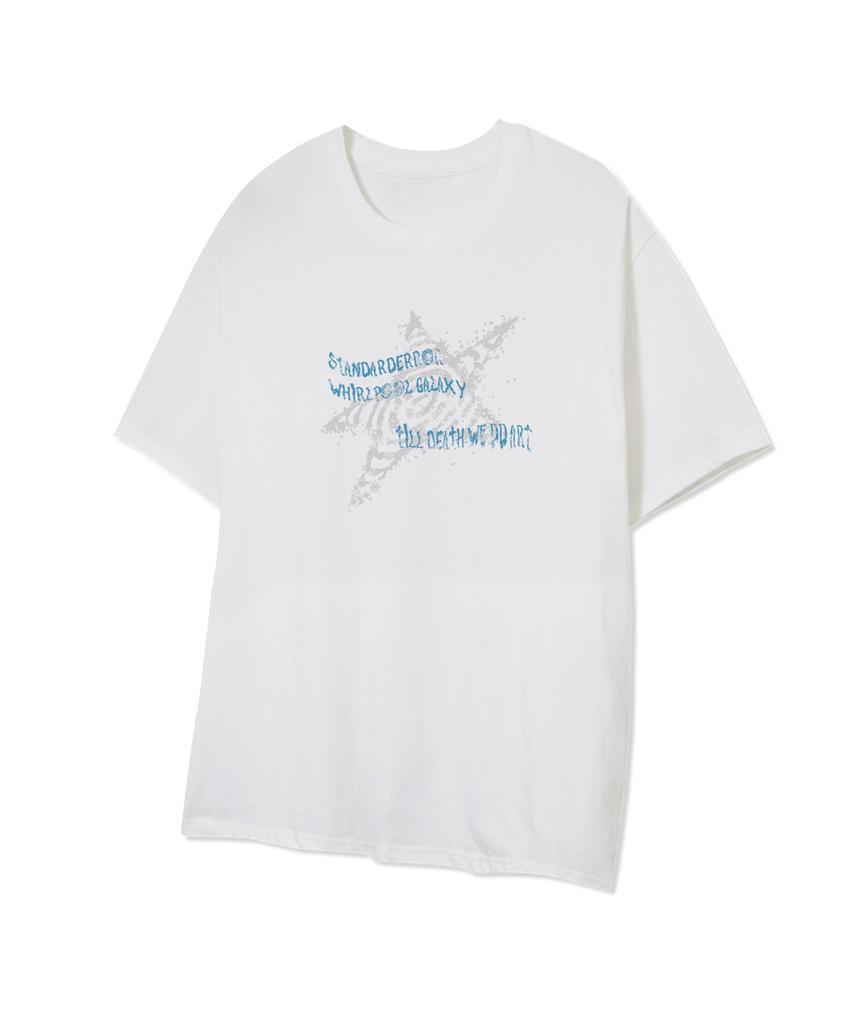 STANDARDERROR 87-Stan332 Galaxy Glitch Star Crack Solid Short Sleeve T-Shirt (2 Colors)