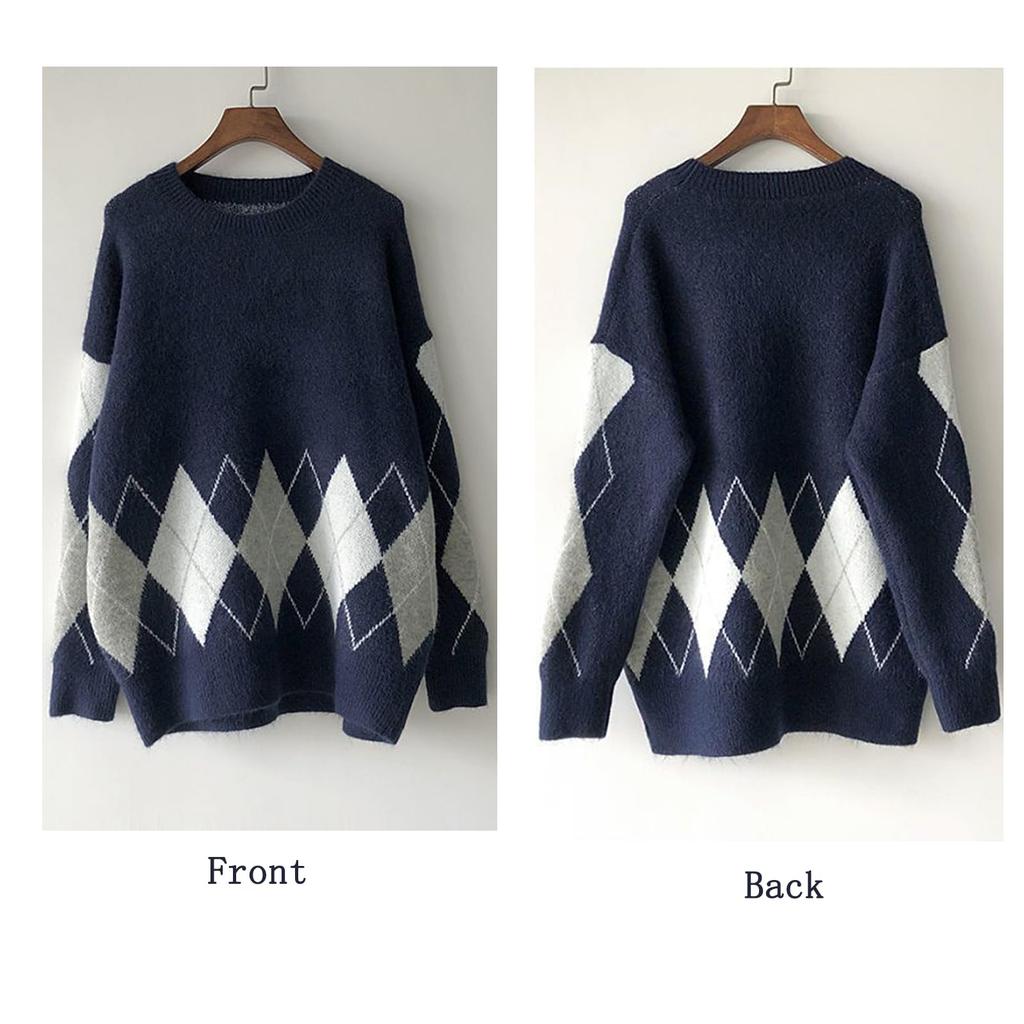 Knit Sweater Long Crew Loose Perfect for Going Winter [OGCPWYQZ] Women's Top, Sleeve, Neck, Patterned, Casual, Warm, Stylish, Slimming, Soft, Fit,