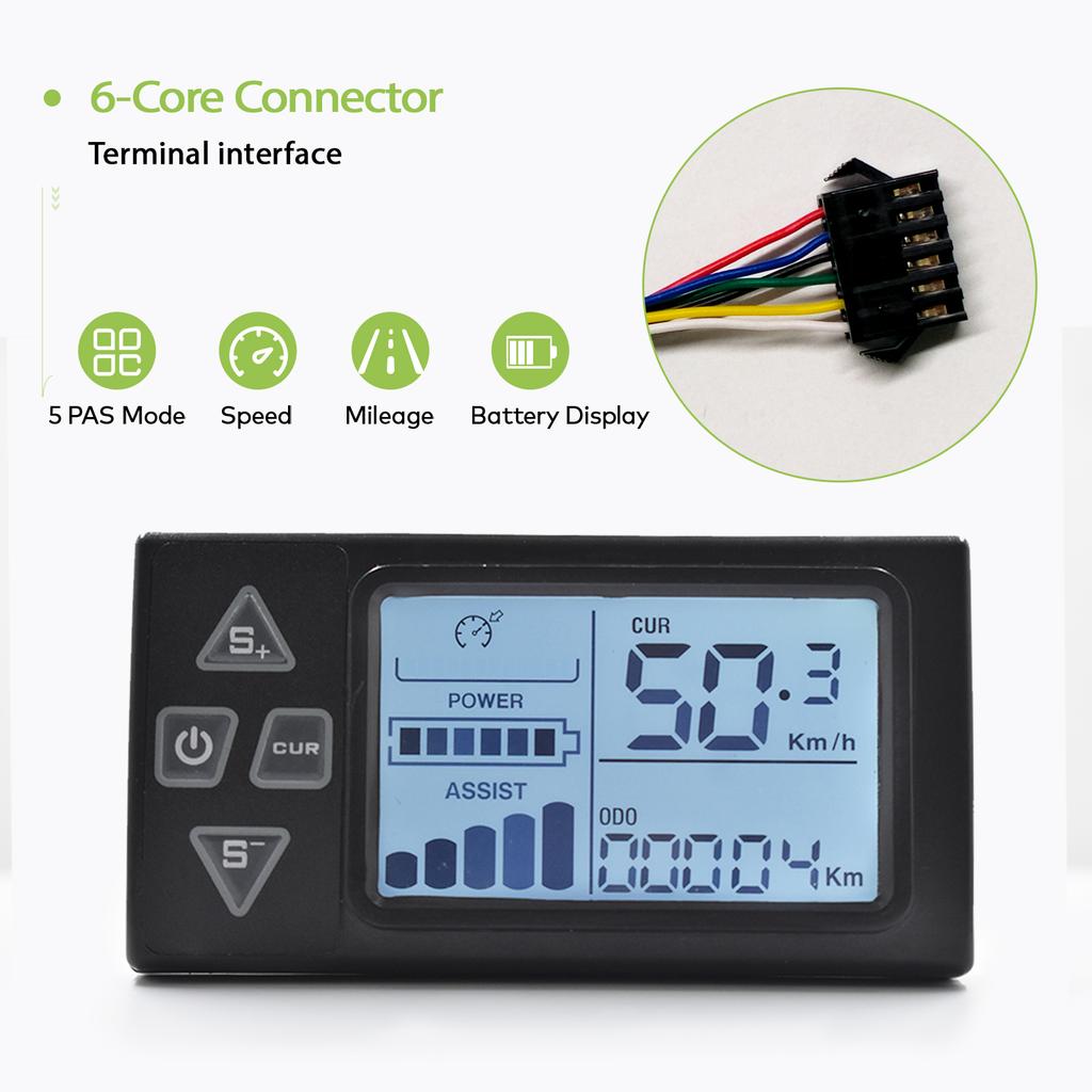 S861 Mountain Electric Bicycle Assembly Parts Waterproof 24V/36V/48V Wired Bicycle Speedometer Bike Computer Ebike Accessories