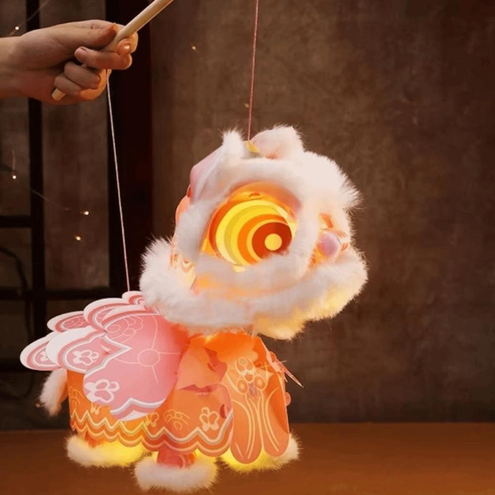 DIY Material Package New Year Lion Dance Lantern Luminous Hand-held Lantern  Chinese New Year