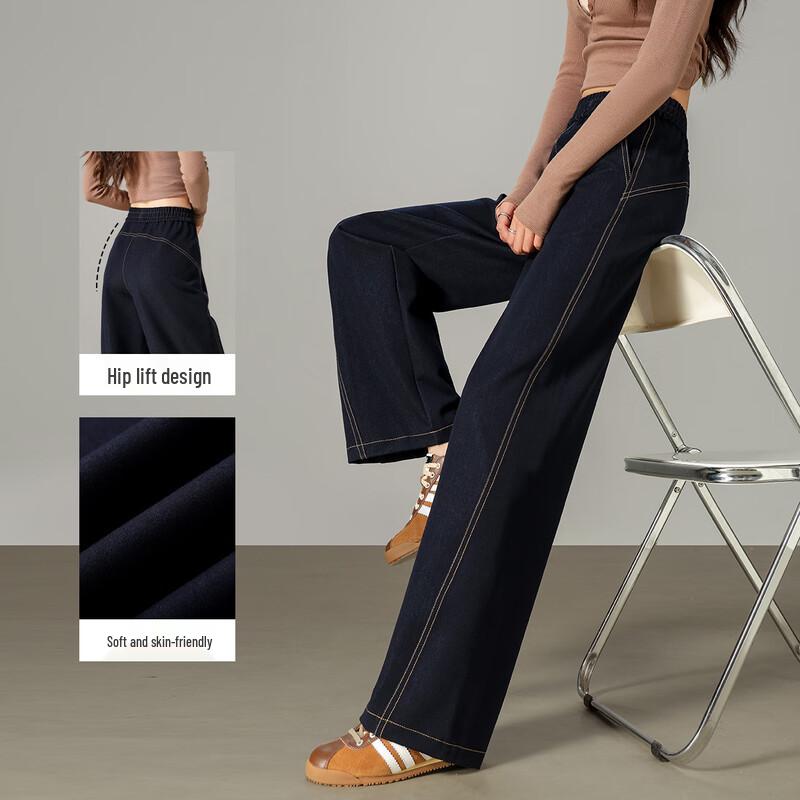 Dames High-Waist Wide-Leg Casual Jeans
