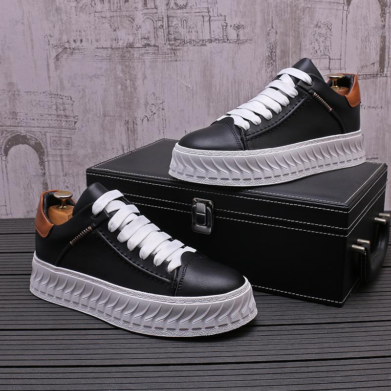 

Fashion New Trendy Men Fashion White Red Thick Bottom Platform Board Shoes Causal Flats Moccasins Sports Walking Sneakers Zapatos Hombre 38