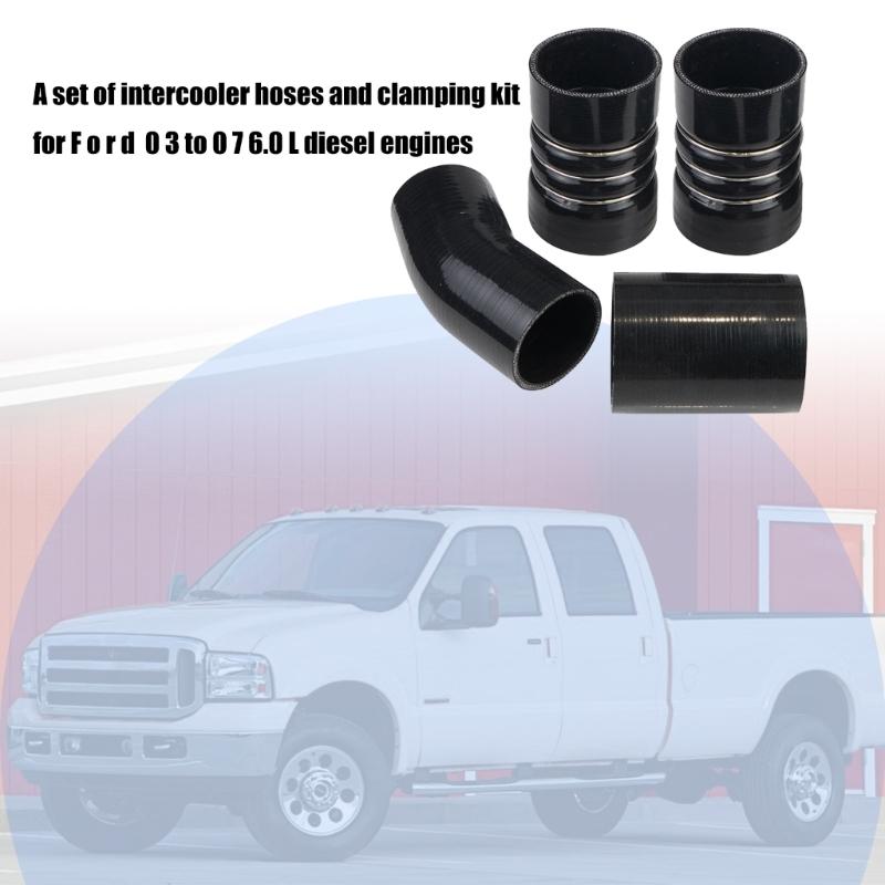 Silicone Intercooler Hose Set F250 F350 F450 F550 6.0L Power Strokes Intercooler Hose CAC Boots Clamps Set