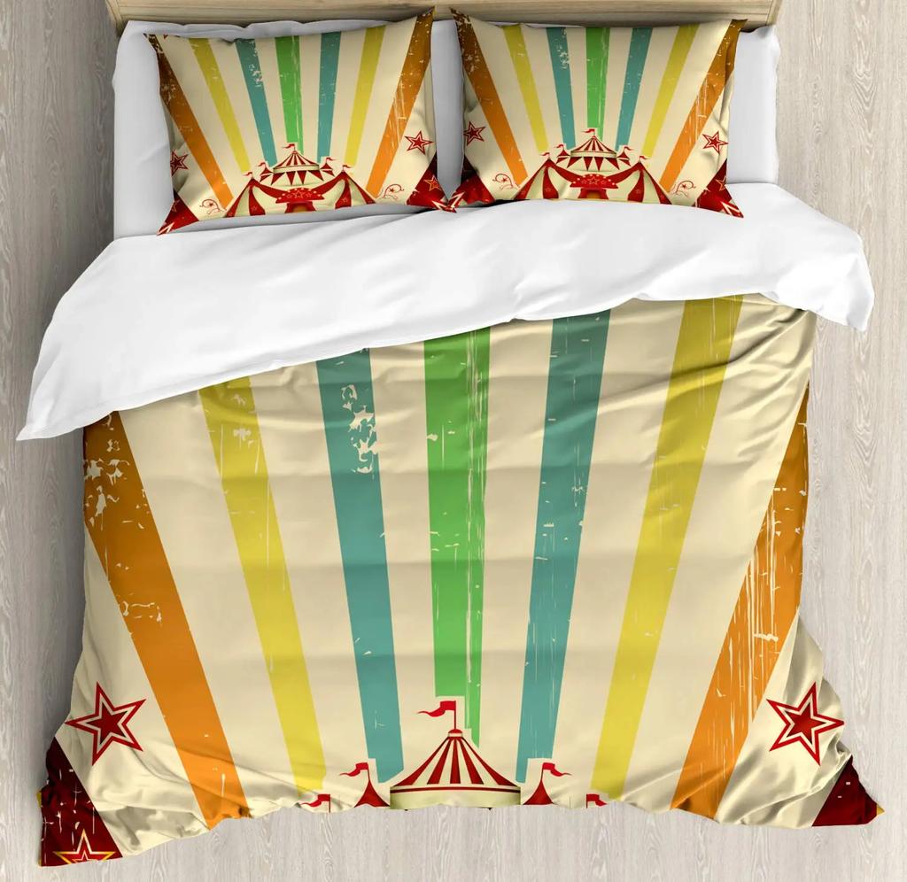Rainbow Duvet Cover Set,Colorful Abstract Geometric Pattern with Triangle Polygon and Other Shapes Rainbow Bedding Set King Size