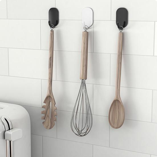 5PCS Wall Hooks Self-Adhesive Waterproof Hooks Strong Load-Bearing Rust-Resistant Hook for Bathroom Kitchen
