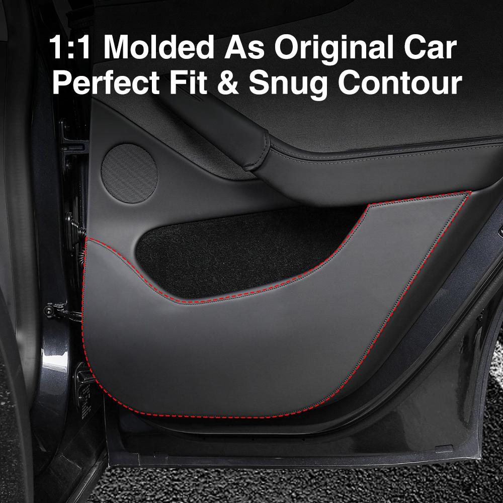 Heenvn For Tesla Model Y L 2025-2026 Car Door Anti-Kick Pads Leather Side Door Panel Protector Anti-scratch Interior Decoration