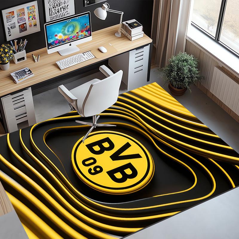 Borussia Dortmund Pattern Rug, Indoor/Outdoor Mat, for Picnic, Gameroom, Bedroom, Office, Living Room, Home Decor Carpet, Birthday Gift