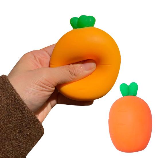 Carrot Stress Toy Anti-Anxiety Carrot Squeeze Toy Slow Rising Stretchy Simulated Vegetable
