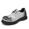Zapatos Casuales de Cuero Originales Europeos de Moda para Hombre Moda Suela Gruesa Zapatos Derby para Viajar Cuero Genuino Zapatos Oxford para Exteriores