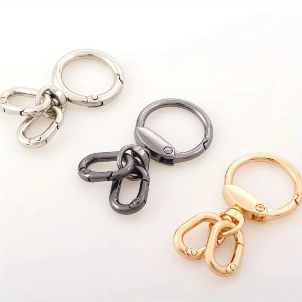 2 PCS Connector Clasps Metal Swivel Clasp Clips Spring Ring Hook Rings O-ring Buckle Keychain DIY Crafts