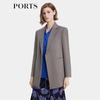 PORTS Women's Rock Grey Single-Button Cropped Blazer