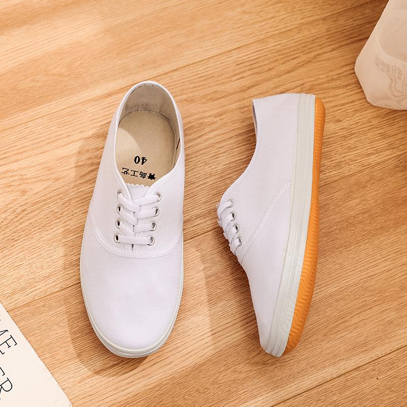 

Blue and white mesh shoes unisex white shoes gymnastics dance shoes casual canvas shoes breathable soft sole pharmaceutical factory work shoes 45