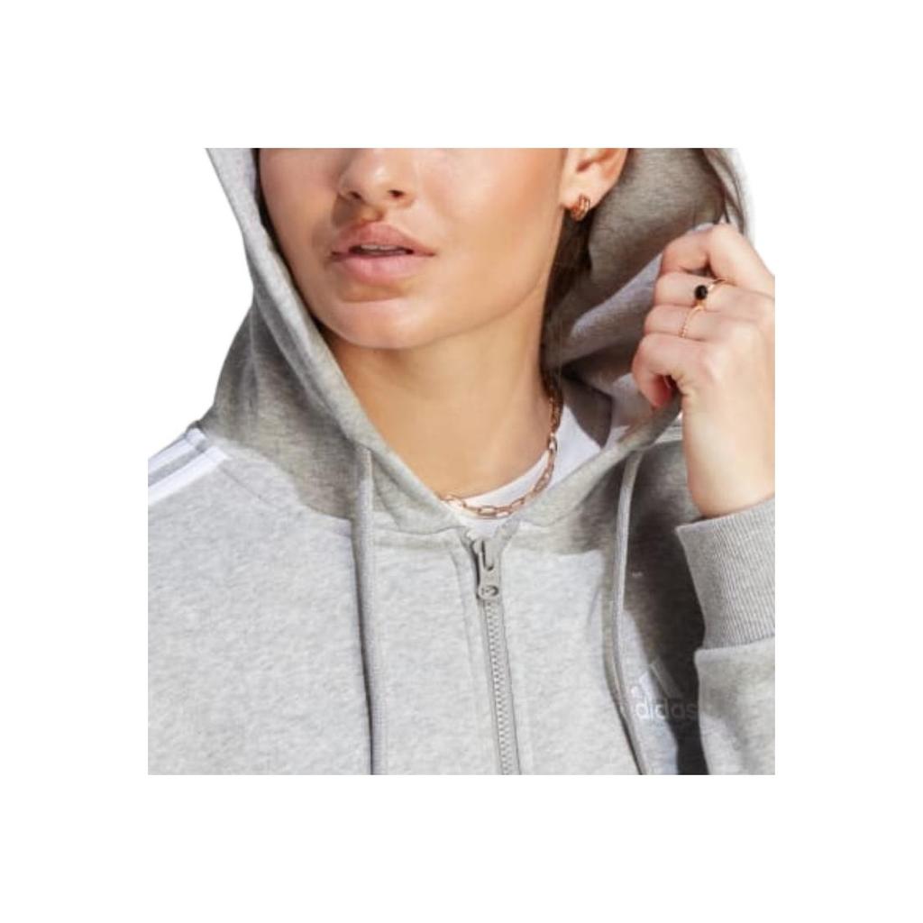 New Adidas Free Shipping With AdiClub Essentials 3 Stripes Full Zip Fleece Hoodie IM0236
