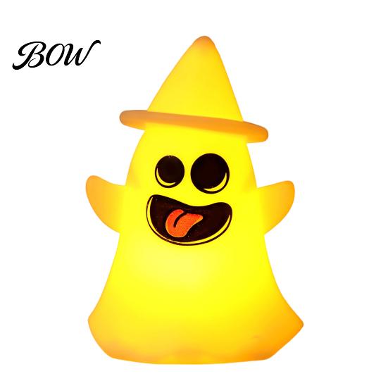 Halloween Night Light Witch Hat Ghost Light, Spooky LED Decorative Lamp, Ghostly Lamp Cartoon for Holiday Party Decor Battery Operated