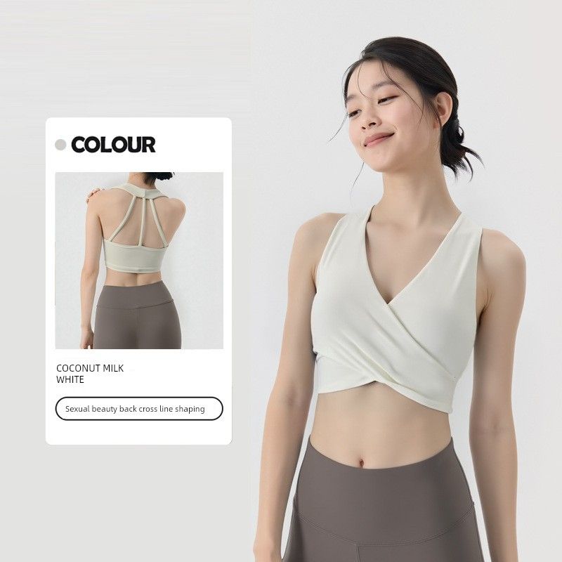 Foreign Trade Integrated Sports Vest Women Outer Wear Versatile Sexy Beauty Back Sling Vest Pilates Breathable Yoga Clothes