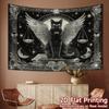 Star Libra Black Cat Tapestry, Dark Mysterious Wall Hanging for Bedroom Living Room