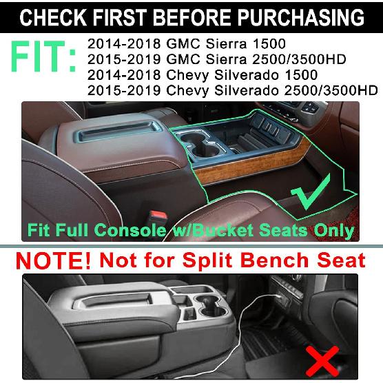 PIMCAR Center Console Organizer Tray For 2014-2018 Chevy Silverado GMC Sierra 1500 & 2015- 2500HD/3500HD Models -  Fit Storage Ert Accessories