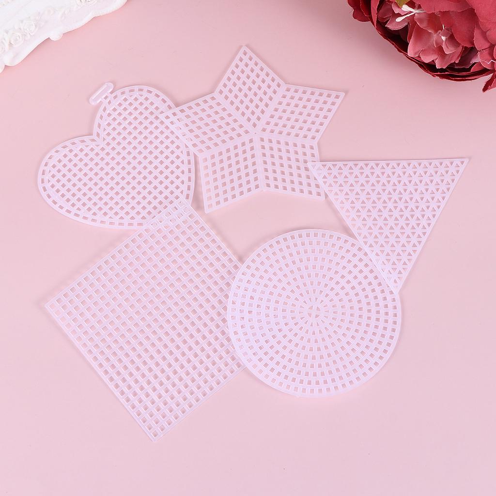 Buy 50pcs Embroidery Mesh Sheet Plastic Grid Cross Stitch Plate DIY