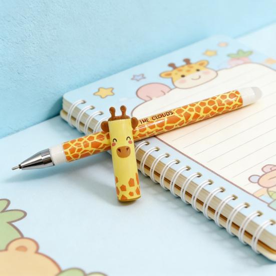 Elephant Lion Erasable Gel Pen Set Cute Animal Theme Smooth Writing Pen for Kids 0.7mm Tip Easy Erase Fun School