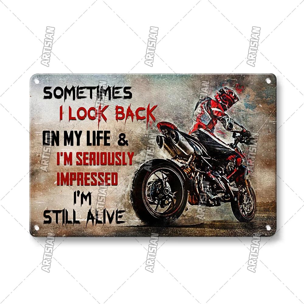 ARTISIAN Rusty Motorcycle Garage Wall Metal Tin Sign Vintage Decorative Plate Man Cave Metal Plaque Club Studio Industrial Decor