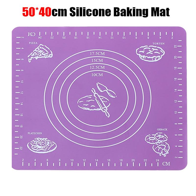 50x40cm Antihaft-Silikon-Backmatte Teigmatte Silikonmatte für den Ofen für Kekse Fondant Gebäck Küche Backzubehör Kochwerkzeuge