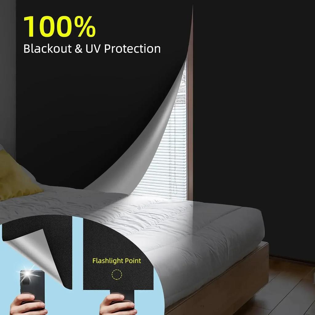 Copertura Oscurante 100% Tende Oscuranti Blocco Luce Più Oscuro Pellicola Privacy Anti Sguardo Casa Casa Vetro Colorato Tessuto Tenda Portatile Camera da Letto
