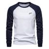 T-shirt Casual da Uomo con Spalle Cadenti, T-shirt da Uomo a Maniche Lunghe, Base Layer da Uomo Patchwork