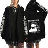 Japanese Manjutsu Kaisen Gojo Satoru Printed Zipper Hoodie Fall Winter Fashion Casual Sweatshirt Men Women Fleece Jacket Coat
