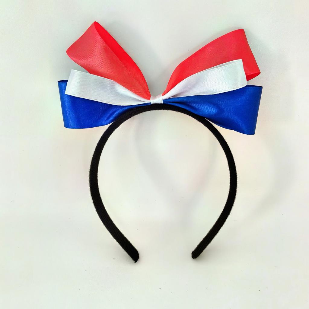 Bow Headband European Cup Fan Flag Cheering World Color Blocked Ribbon Party