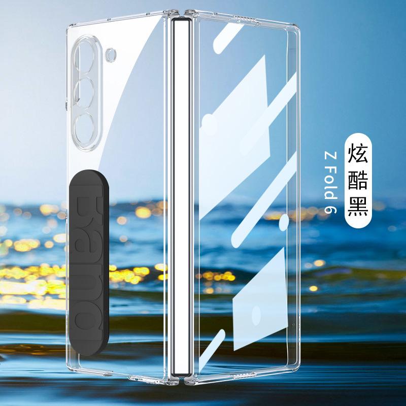 Applicable To Samsung Z Fold1 Transparent Mobile Phone Case Elastic Silicone Wristband Case Film Integrated Fold1 Anti-drop Protective Case