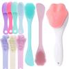 Soft Silicone Facial Cleansing Brush 2 in 1 Silicone Face Mask Brush & Face Scrubber For Exfoliating Massaging Remove Blackhead