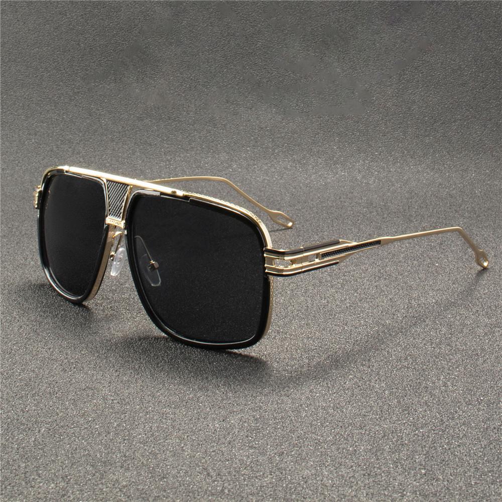 Retro Metall Gradient Quadratischer Rahmen Sonnenbrille Damen/Herren Marken Designer Vintage Übergroße Gläser Sonnenbrillen Oculos De Sol