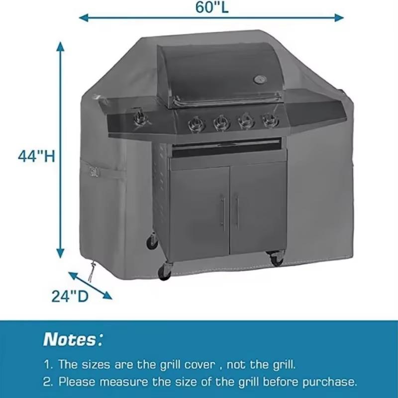 BBQ Cover with Storage Bag  UV Resistant Dustproof Barbeque Protection Cover Outdoor Barbecue Cover Round for Patio Garden