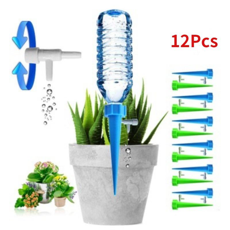 12PCS Auto Drip Irrigation Watering System Self Spike For Flower Plants Garden Plant Flower Automatic Waterer Convenience Tools