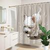 Süßer Westie Hund Duschvorhang 3D Cartoon Design Wasserabweisendes Gewebe Haustierliebhaber Thema Moderne Badezimmerdekoration