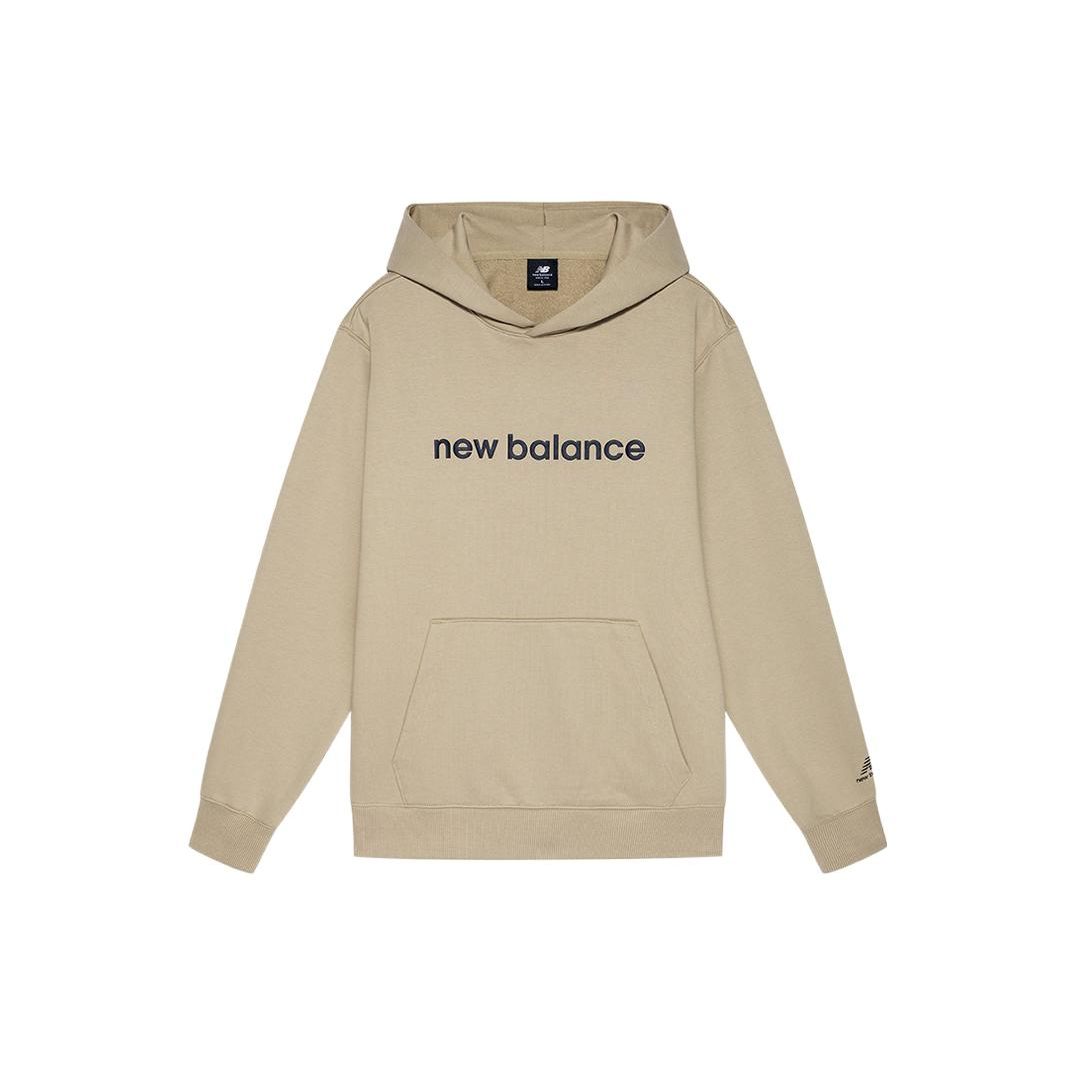 

New Balance Logo Print Solid Color Hoodie Unisex Tops Khaki AMT21361-MS