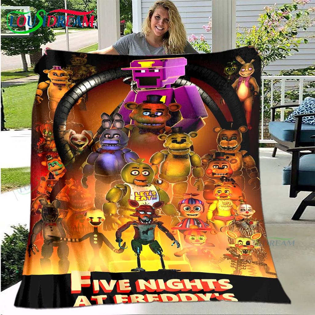 Hot Horror Game Characters Pattern Blanket Flannel Thin Blanket Portable Home Travel Office Lunch Break Blanket Birthday Gift