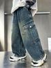 Boys' Autumn 2025 Loose Fit Wide-Leg Workwear Jeans for Kids
